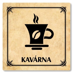 Kavárna, 80x80mm, pergamen, Nebraska